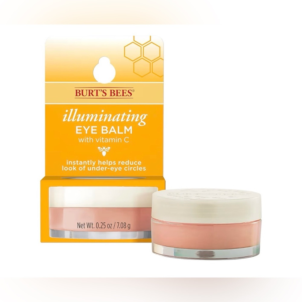 (2) New Burt's Bees Illuminating Eye Balm - White & Pink Packaging